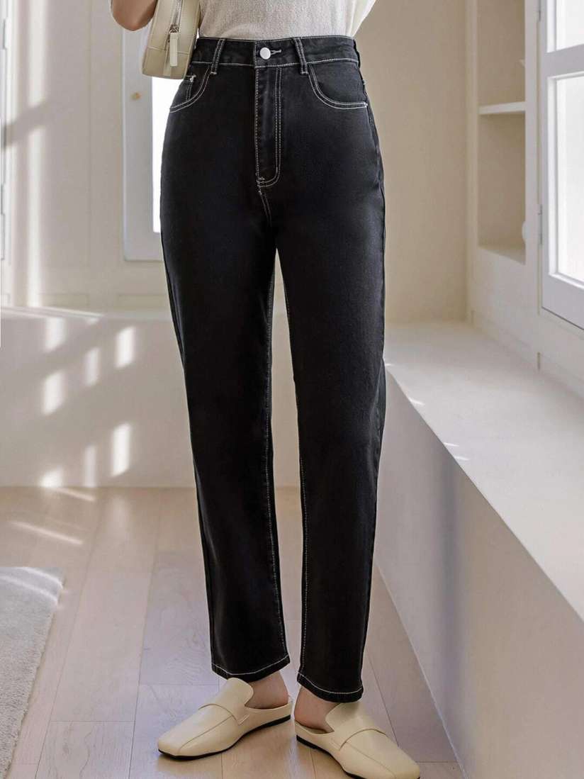 Black jeans on myntra clearance