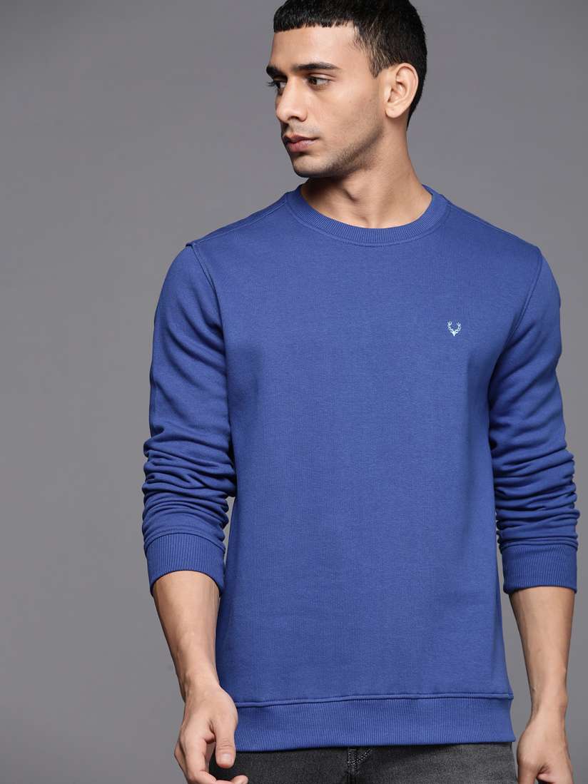 Buy Allen Solly Sport Men Blue Solid Sweatshirt Sweatshirts for Men 20479502 Myntra