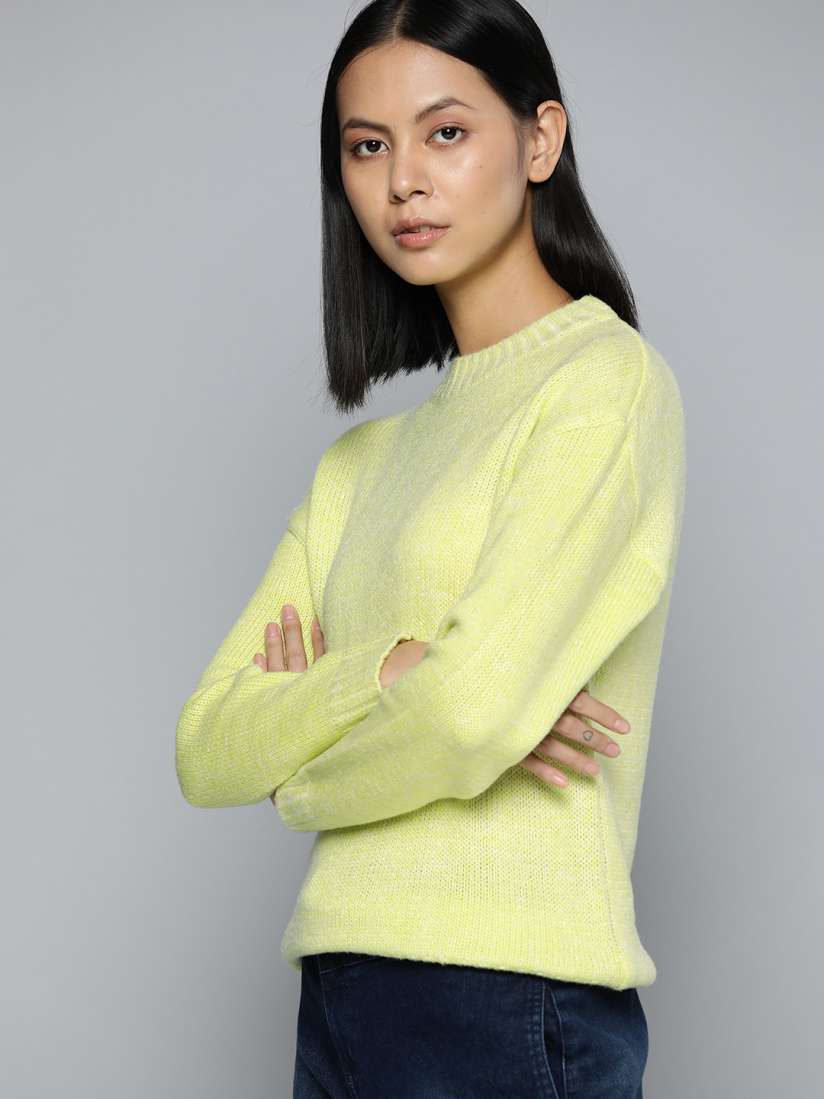 Lime green fuzzy sweater cheap