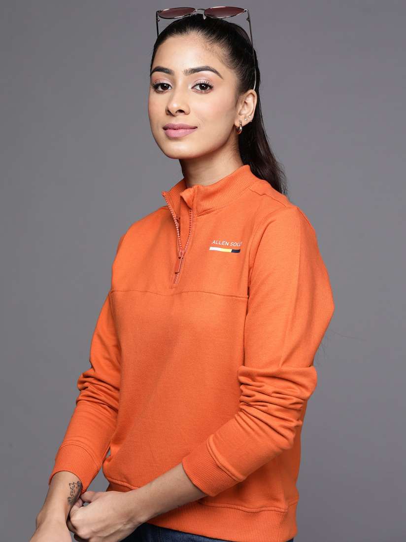 Allen solly orange sweatshirt clearance