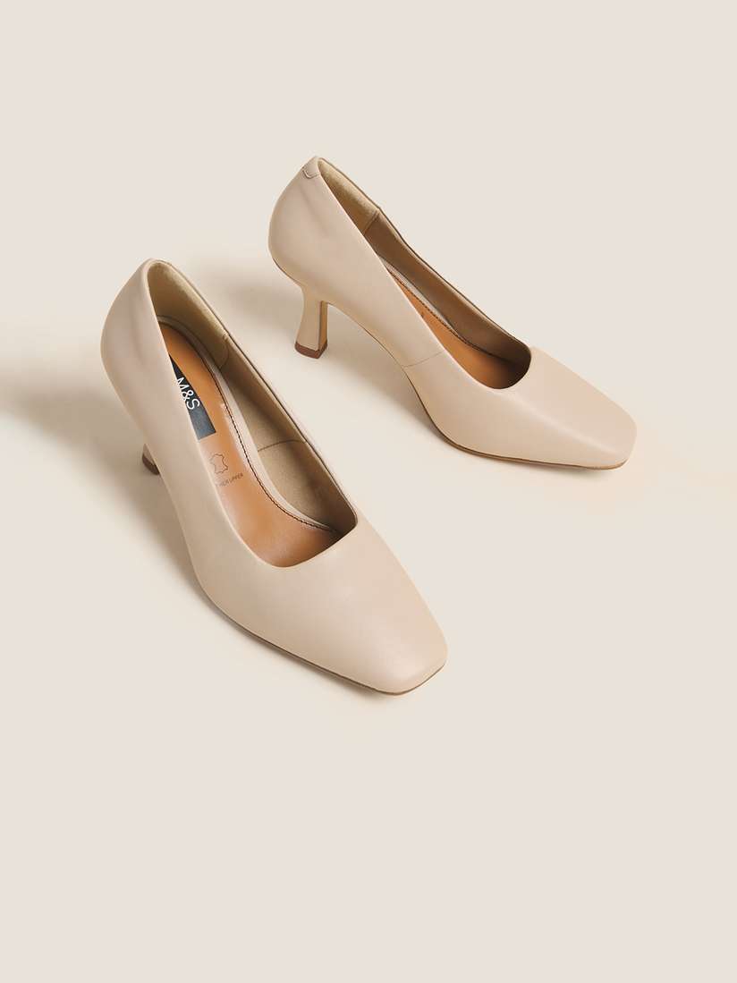 Buy Marks Spencer Beige Square Toe Pumps Heels for Women