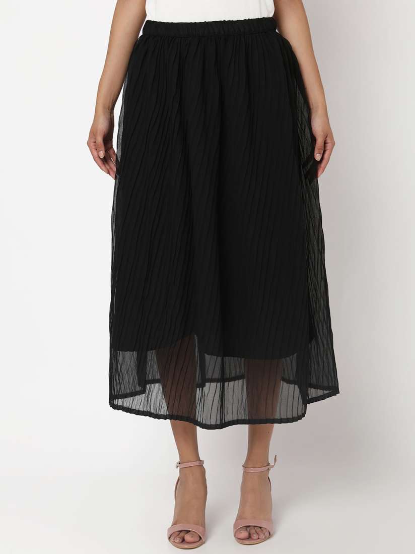 Buy Smarty Pants Women Black Solid Flared Maxi Skirt Skirts for Women 20488536 Myntra