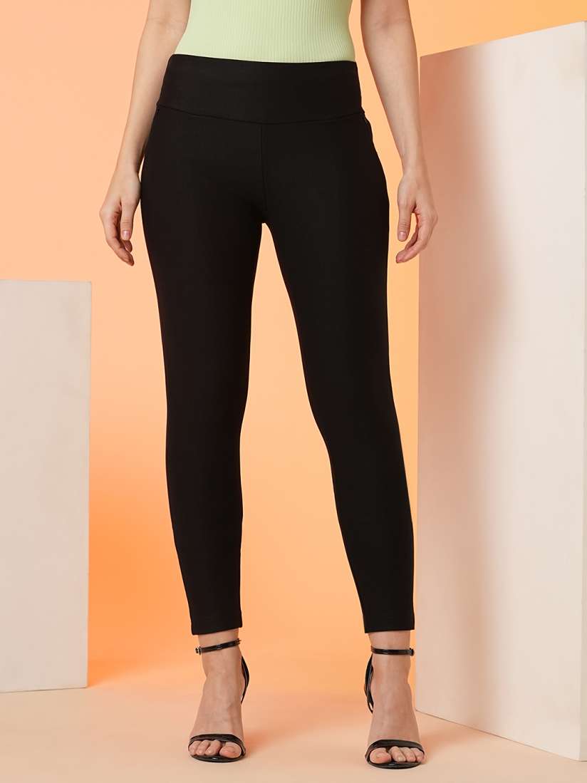 Black treggings with pockets hot sale