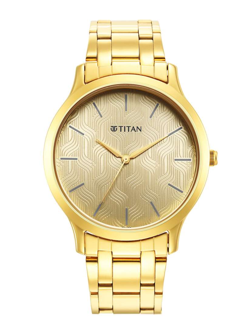 Buy Titan Men Yellow Brass Dial Gold Toned Stainless Steel Bracelet Style Straps Analogue Watch 1825YM03 Watches for Men 20492748 Myntra
