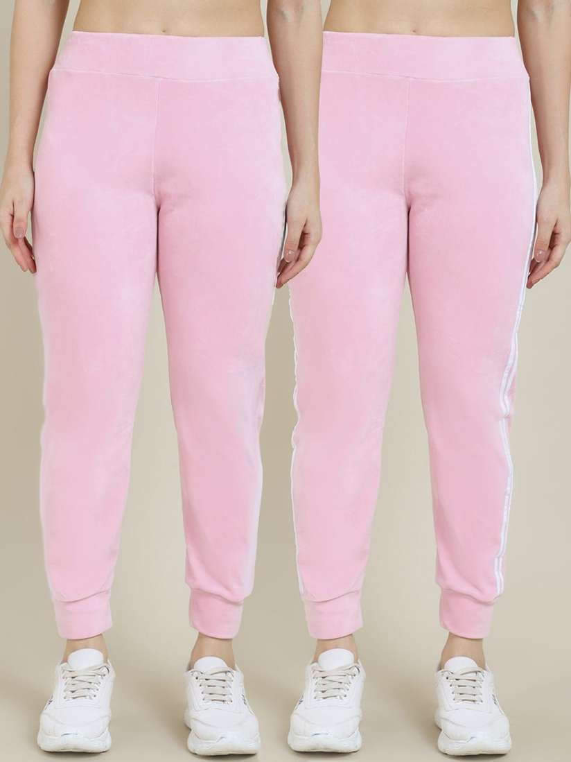 Velvet pink joggers clearance