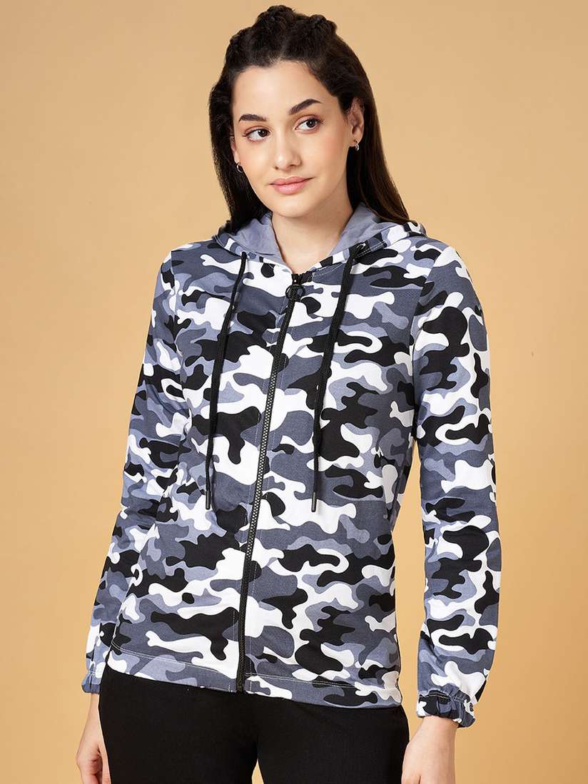 Buy Ajile by Pantaloons Women Grey White Camouflage Outdoor Sporty