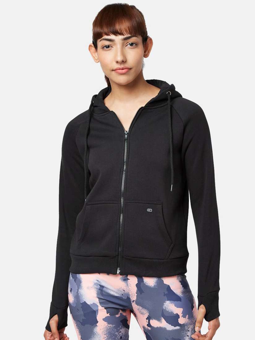 Ajile Hoodie Ajile By Pantaloons Women Black Hooded Sweatshirt