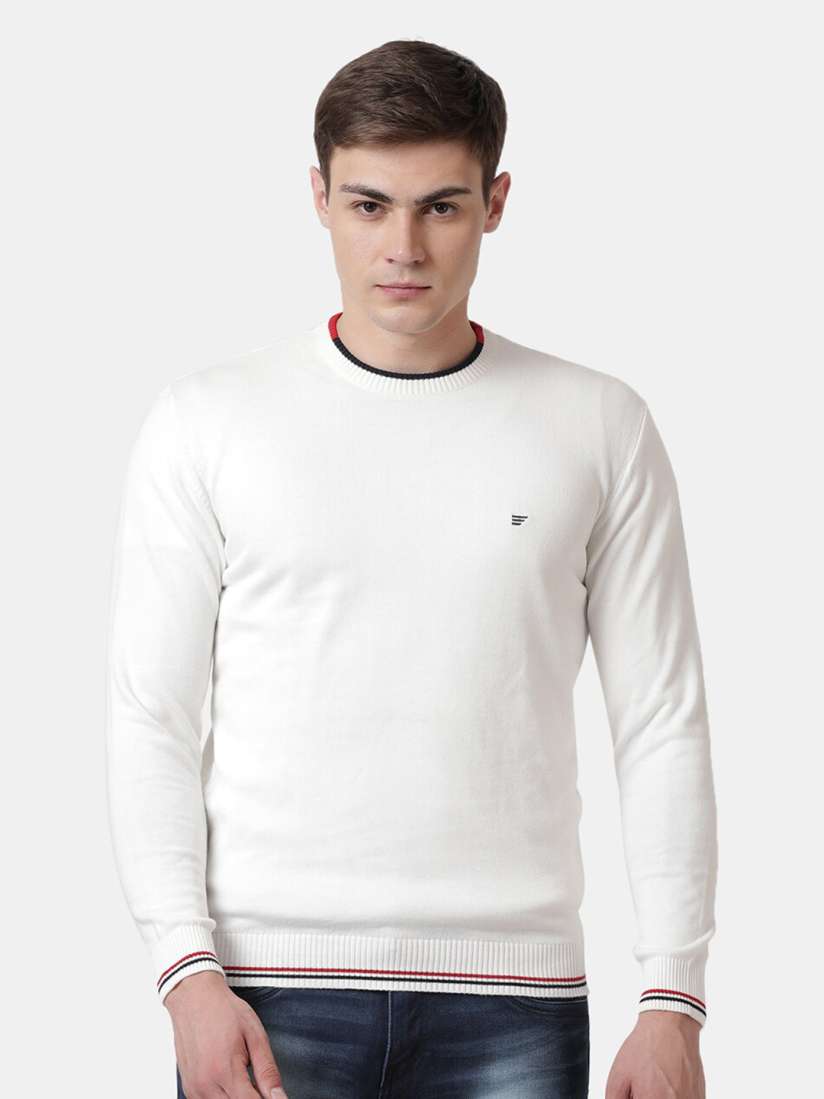 Buy t base Men White Cotton Pullover Sweater Sweaters for Men 20500504 Myntra