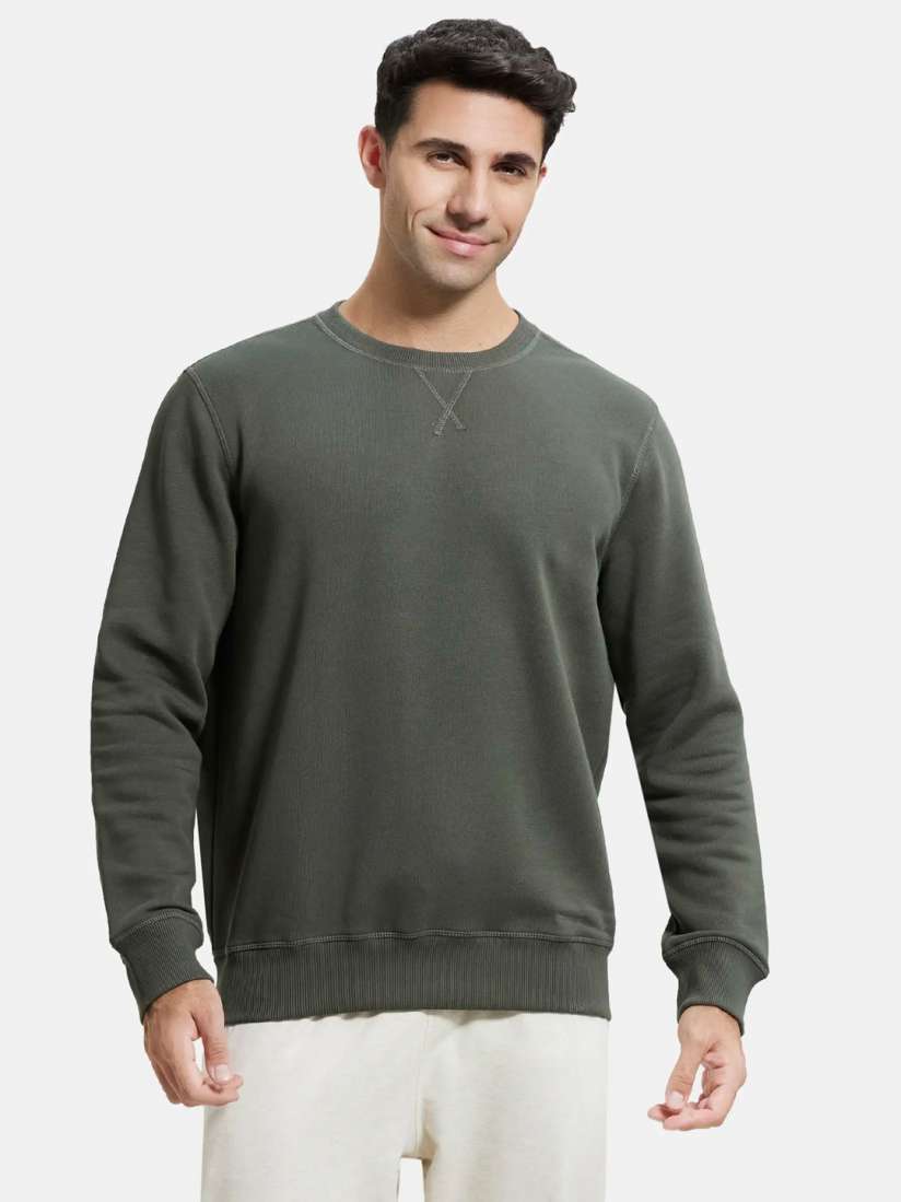 Buy Jockey Combed Cotton Rich Fleece Sweatshirt with StayWarm Technology US92 Sweatshirts for Men 20503418 Myntra
