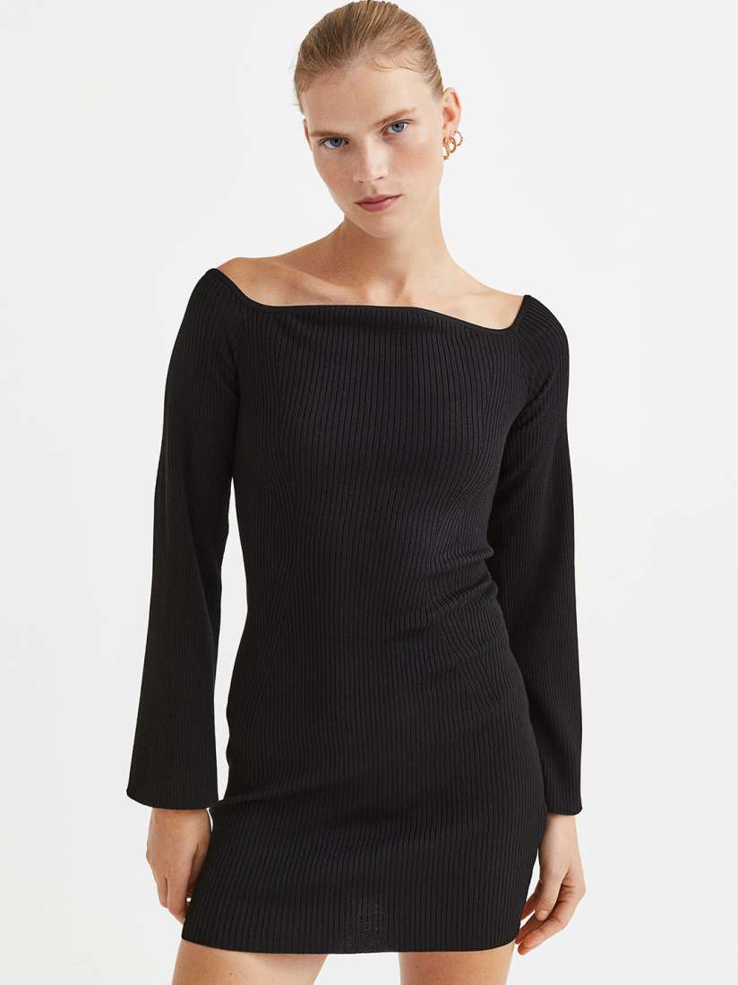 H&m black mini dress best sale