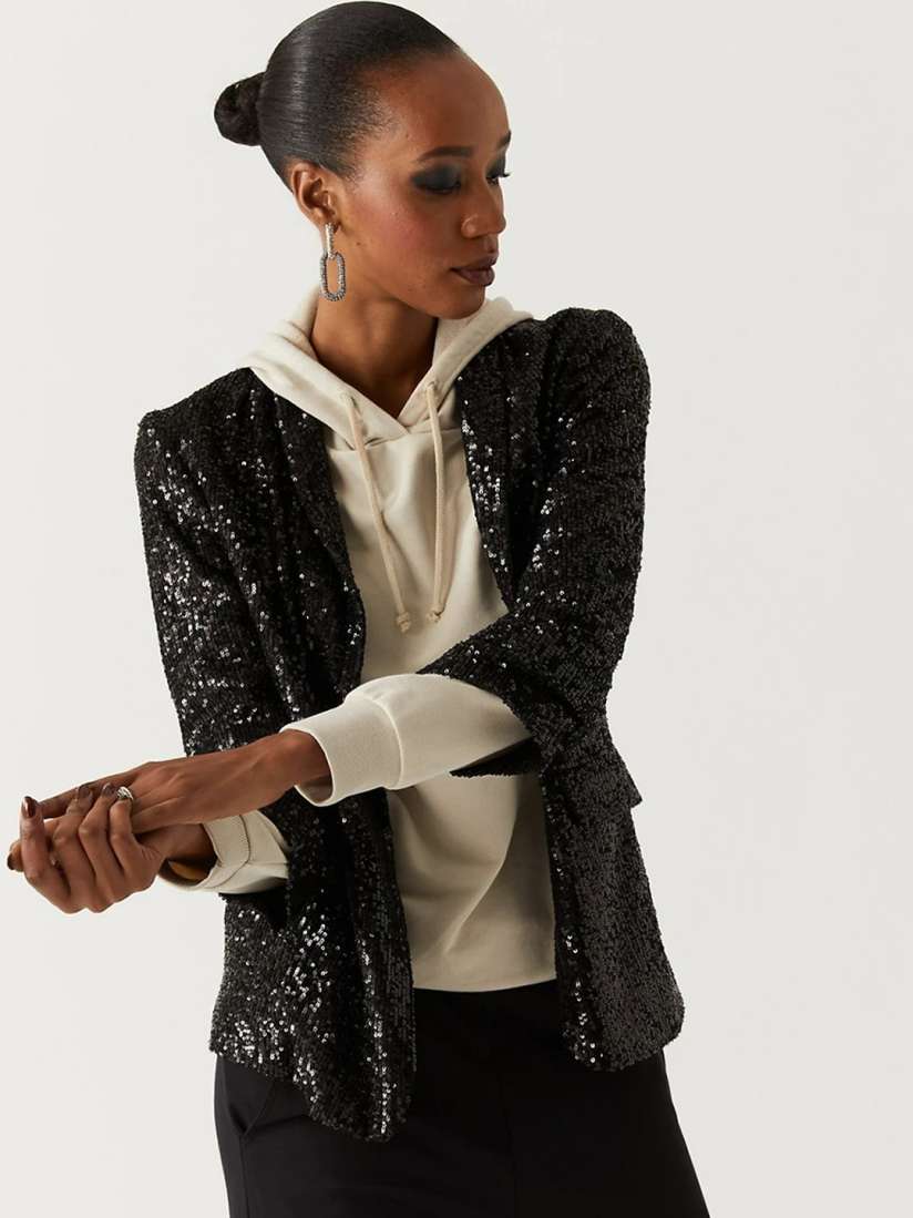 Buy Marks Spencer Women Black Sequinned Blazer Blazers for Women 20506846 Myntra