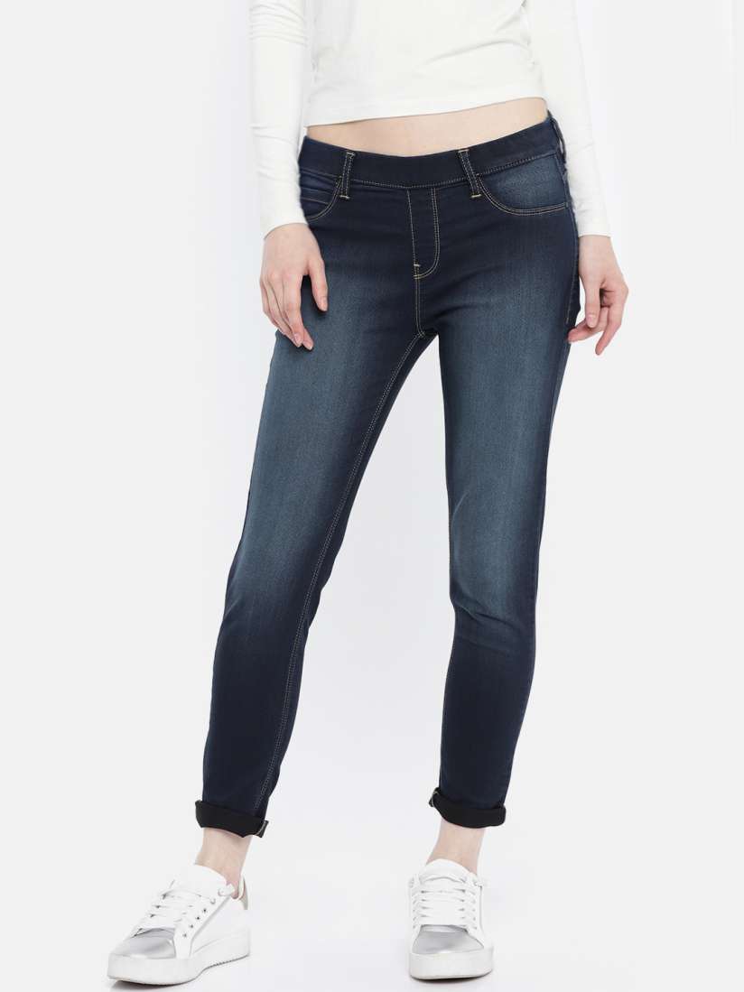 Buy Jealous 21 Blue Hottie Slim Fit Denim Jeggings Jeggings for Women 2050865 Myntra