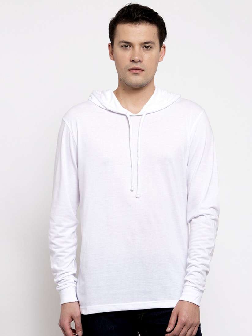 Buy Friskers Men White Pure Cotton Hooded T shirt Tshirts for Men 20511196 Myntra