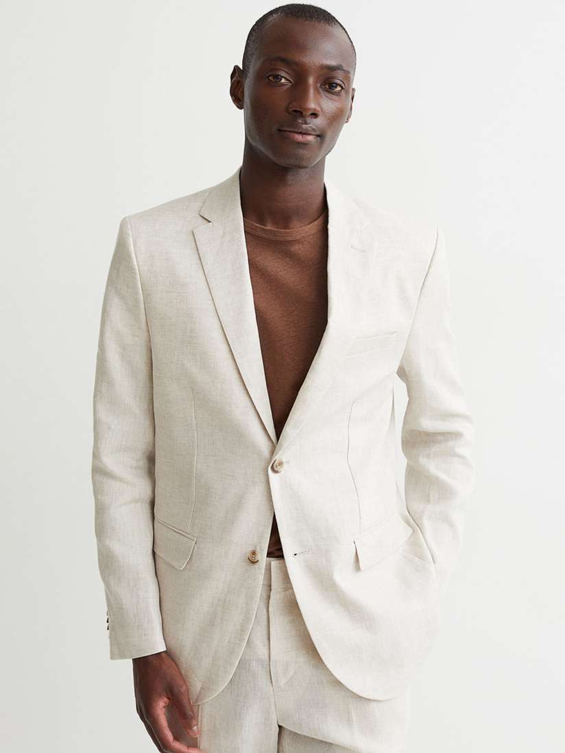 Buy H M Men Beige Solid Single Breasted Blazer Blazers for Men 20515300 Myntra