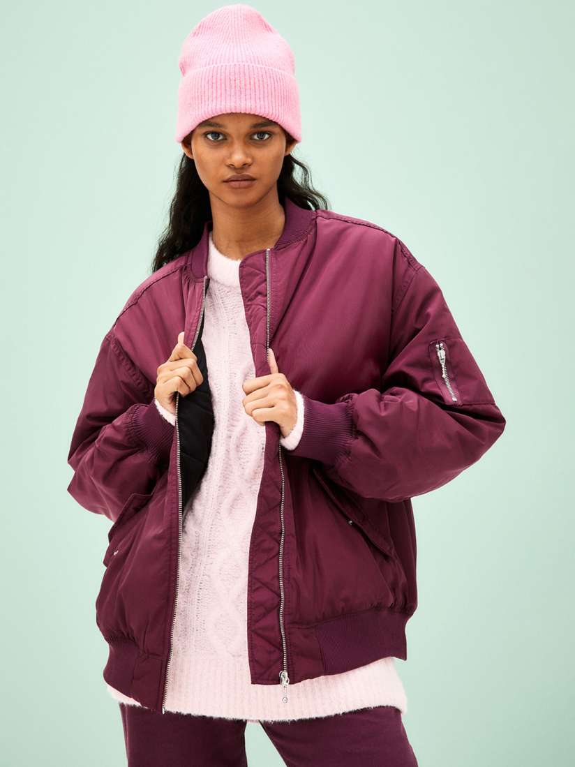 Buy H M Women Padded Bomber Jacket Jackets for Women 20515588 Myntra
