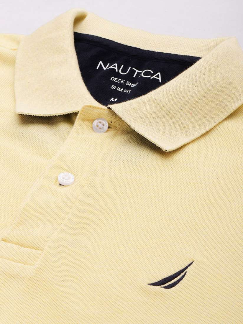 Buy Nautica Men Solid Polo Collar Pure Cotton Slim Fit T shirt Tshirts for Men 20520710 Myntra