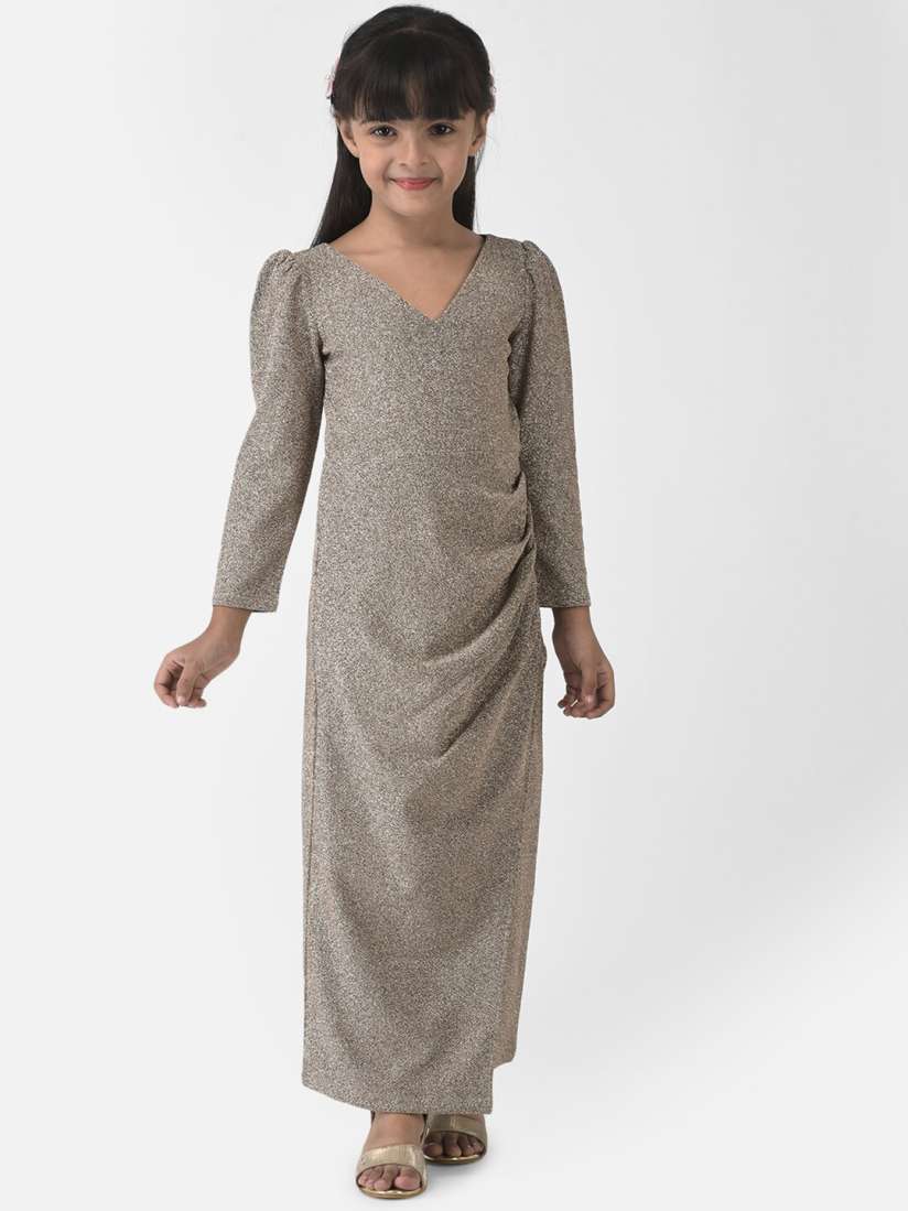 Buy Eavan Girls Gunmetal Toned Embellished Maxi Dress Dresses for Girls 20522908 Myntra