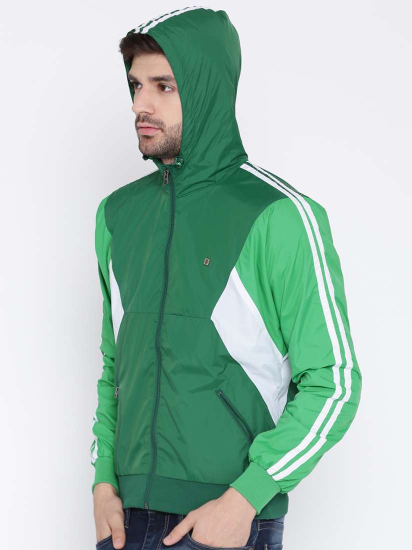 Buy Louis Philippe Sport Men Green Solid Hooded Sporty Jacket Jackets for Men 2052633 Myntra
