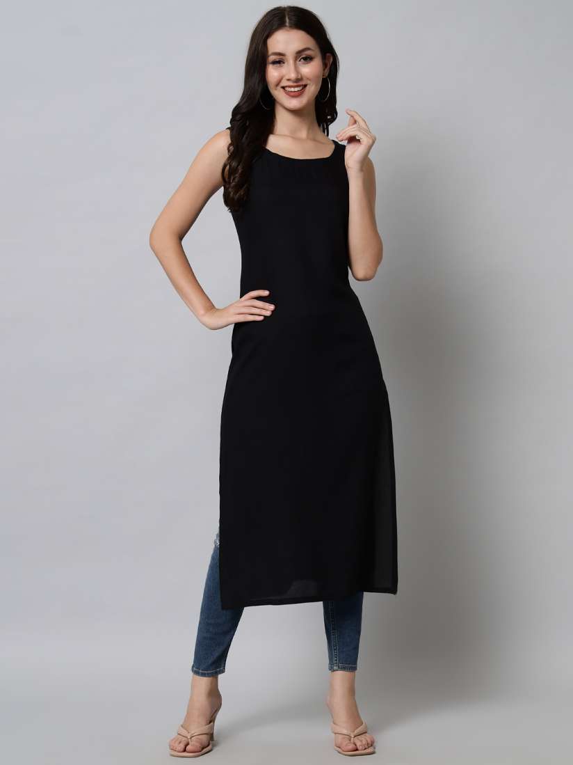 Myntra black kurta sales
