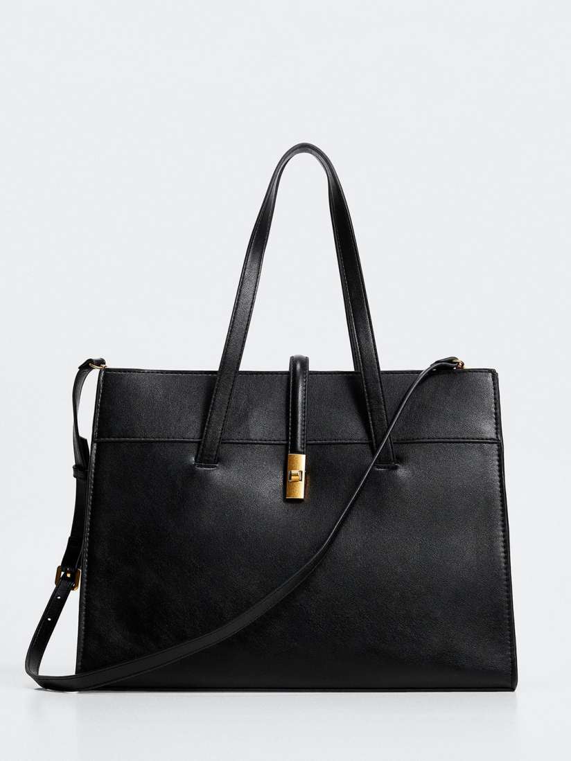 Buy MANGO Women Black Solid Structured Shoulder Bag Handbags for Women 20531022 Myntra