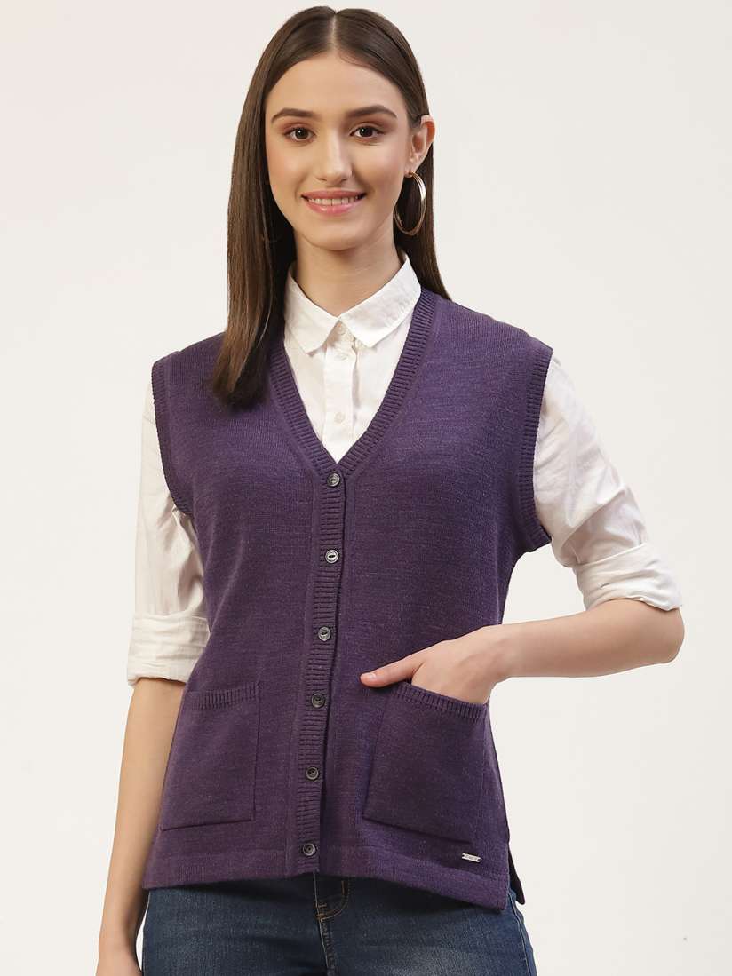Buy Monte Carlo Women Purple Solid Cardigan Sweaters for Women 20534846 Myntra