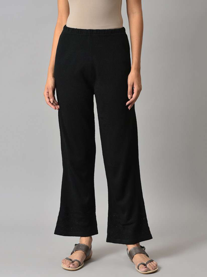 Black palazzo pants myntra cheap