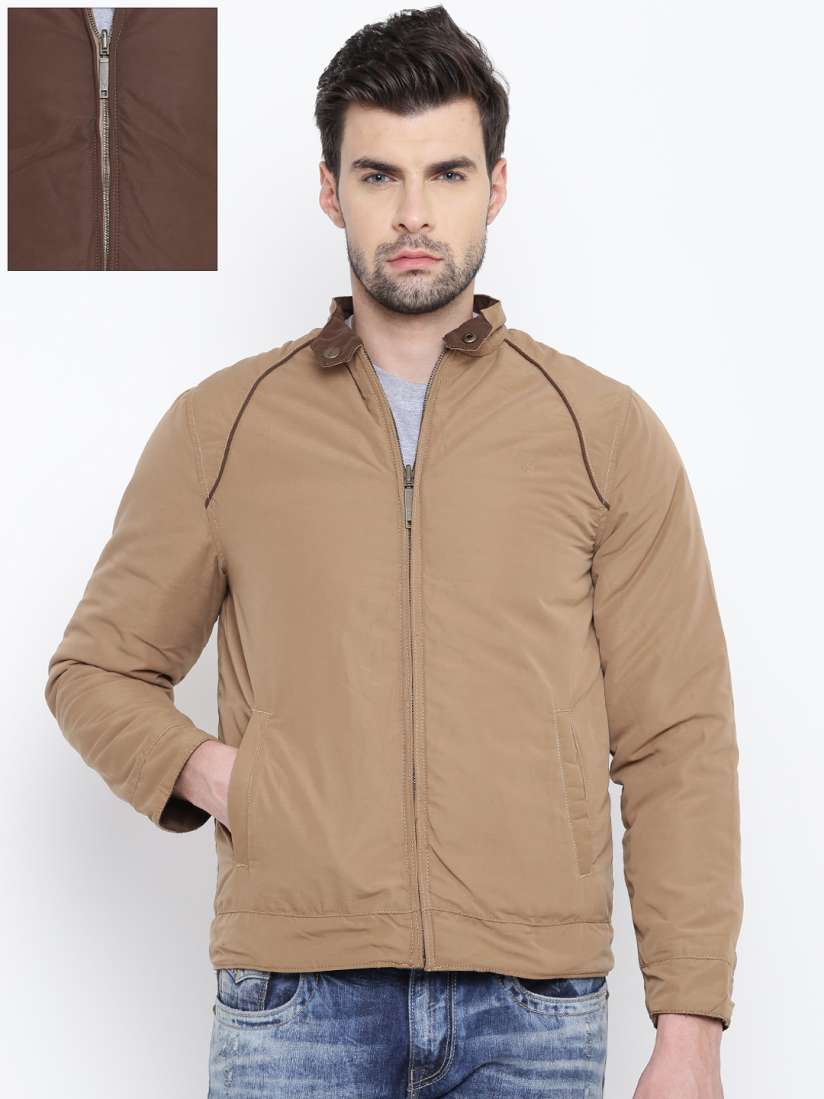 Buy Allen Solly Men Beige Brown Solid Reversible Jacket Jackets for Men 2053982 Myntra