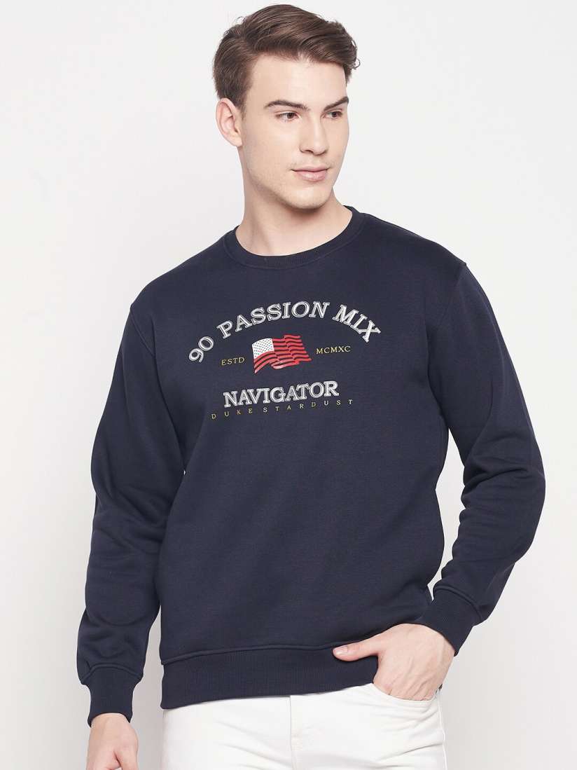 Buy Duke Men Blue Printed Sweatshirt Sweatshirts for Men 20541484 Myntra