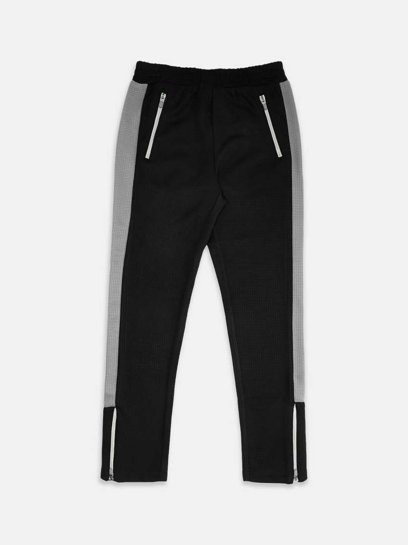 Buy Pantaloons Junior Boys Black Solid Cotton Track Pants Track