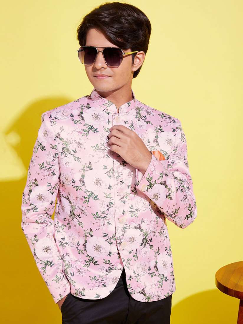 Buy VASTRAMAY Teen Boys Pink Floral Printed Jodhpuri Blazer Blazers for Boys 20543422 Myntra