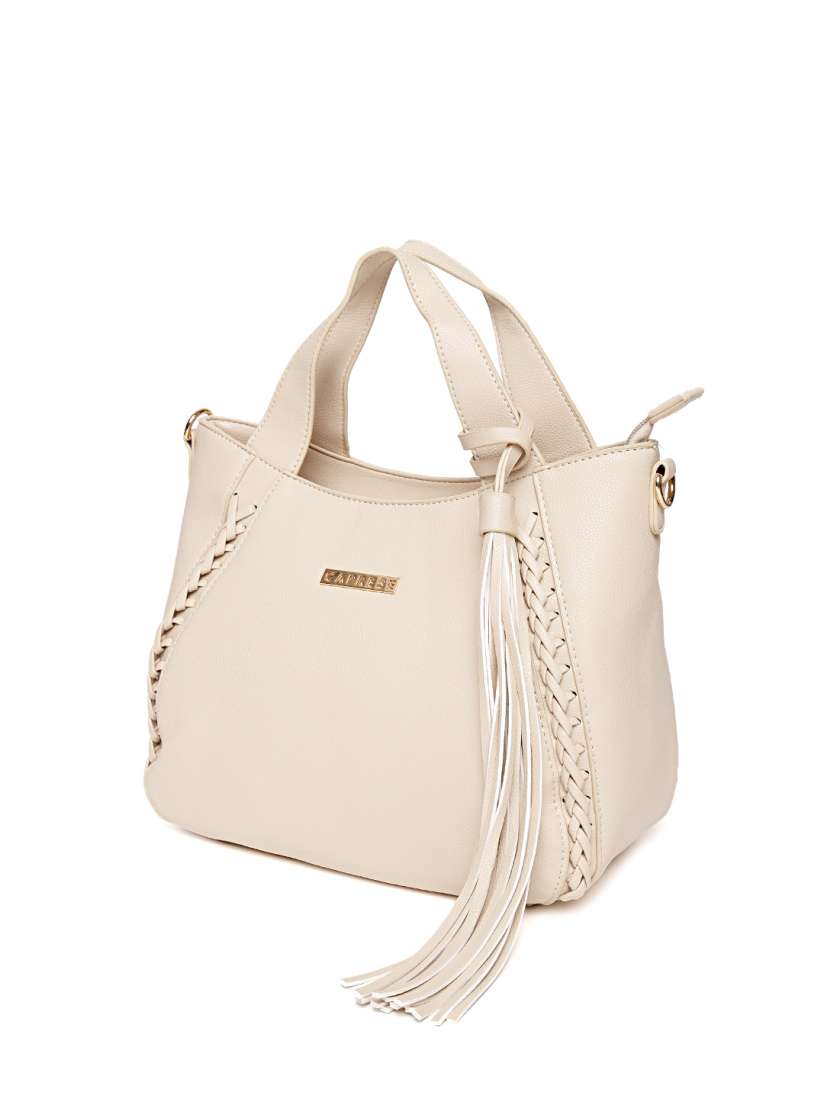 Buy Caprese Beige Solid Handheld Bag with Detachable Sling Strap Handbags for Women 2054766 Myntra