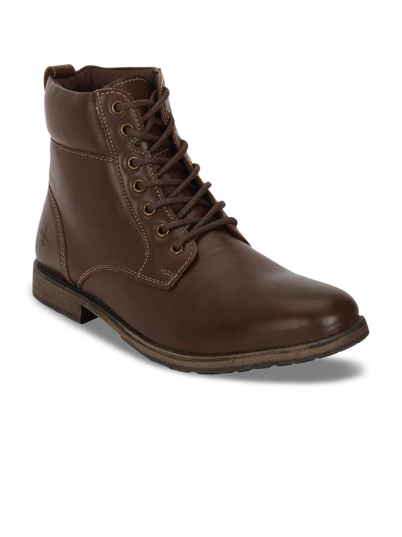 Buy Bond Street By Red Tape Men Brown Solid Synthetic Mid Top Flat Boots Casual Shoes for Men 2054906 Myntra