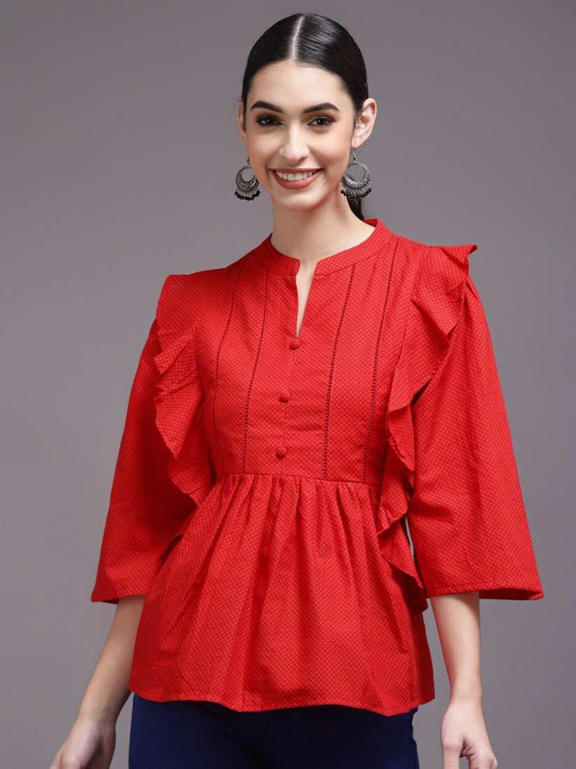 Buy KALINI Women Red Printed Cotton Tunic Tunics for Women 20551196 Myntra