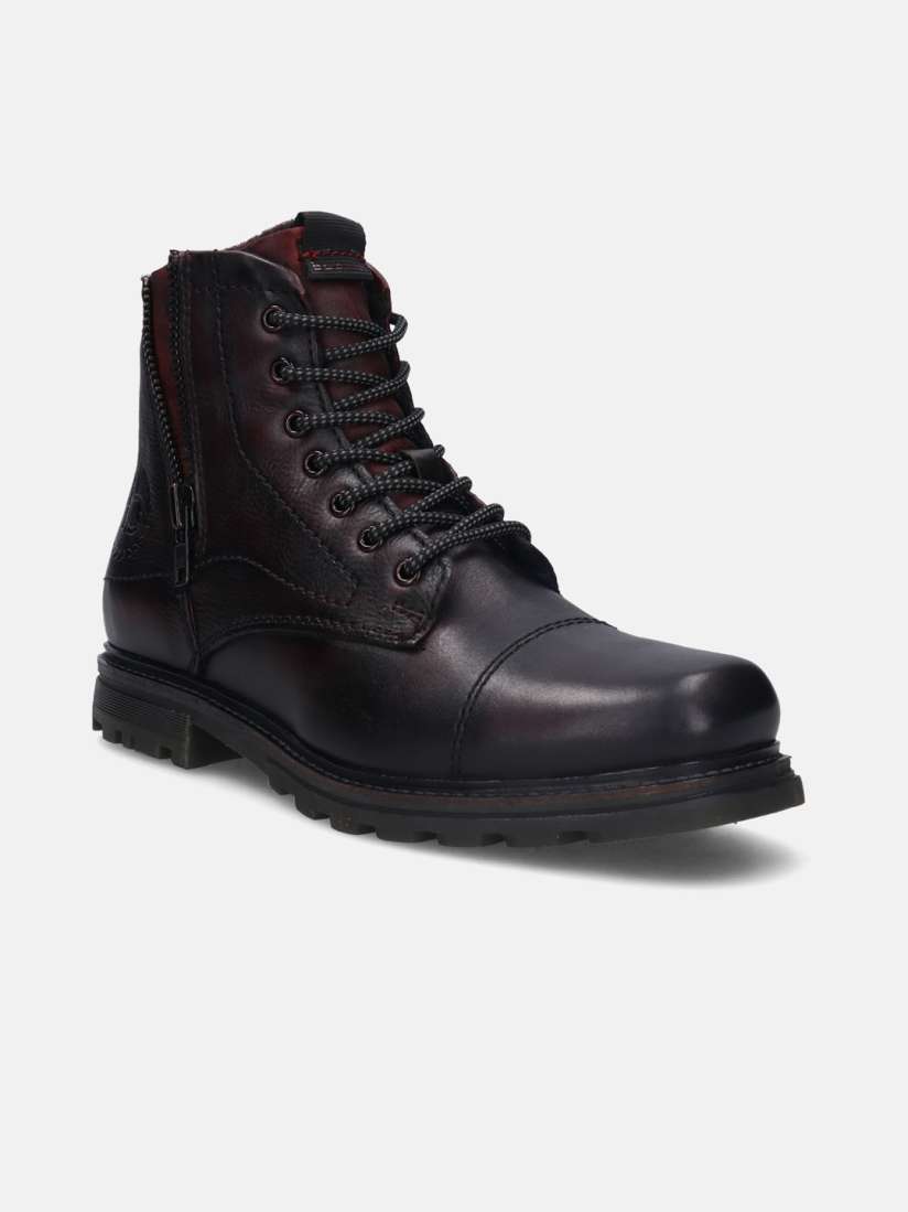Buy Bugatti Men Red Solid Ankle Length Regular Boots Boots for Men 20551646 Myntra