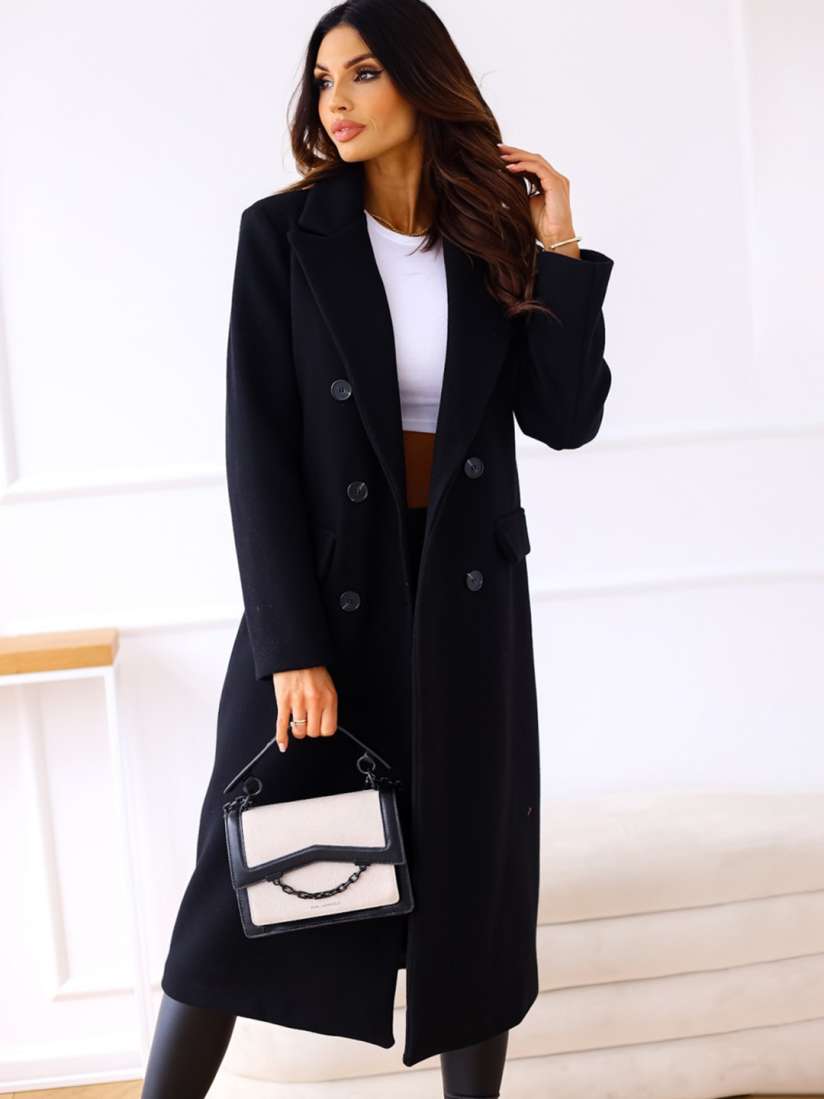 Buy StyleCast Women Black Solid Long Sleeves Longline Over Coats Coats for Women 20553520 Myntra