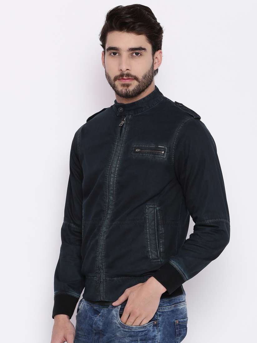 Buy Mufti Men Navy Solid Open Front Jacket Jackets for Men 2056274 Myntra