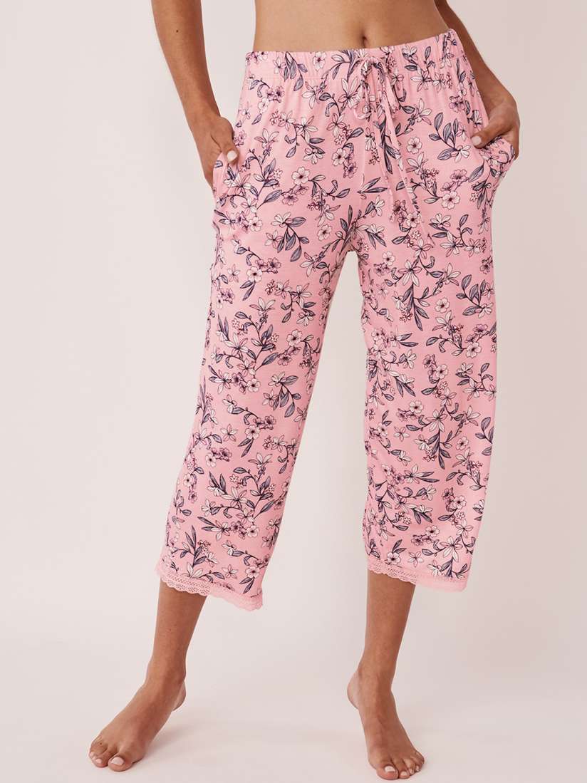 Buy La Vie en Rose Women Pink Printed Capri Lounge Pants Lounge Pants for Women 20564264 Myntra