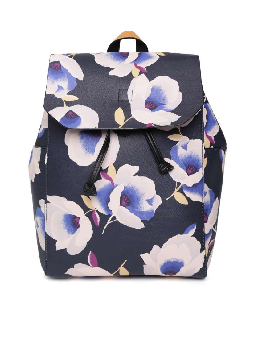 Buy Accessorize Women Navy Blue Beige Floral Print Backpack Backpacks for Women 2057143 Myntra