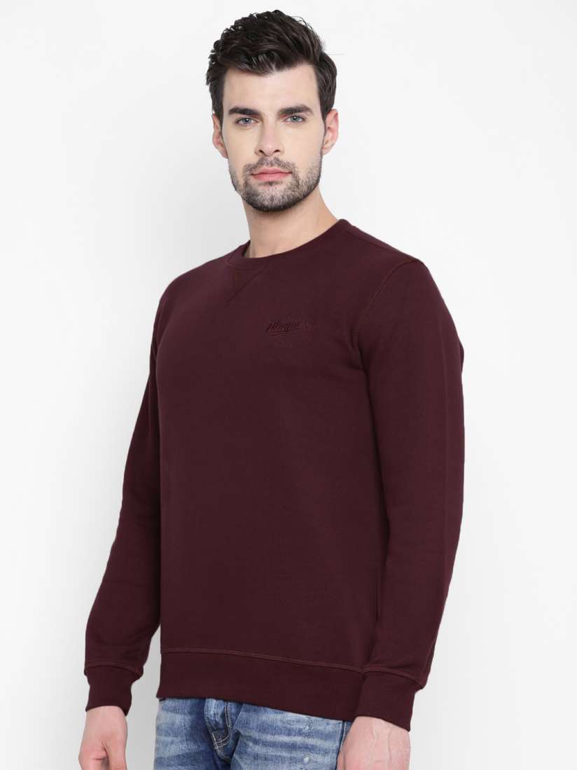 Buy John Players Men Burgundy Solid Sweatshirt Sweatshirts for Men 2057803 Myntra