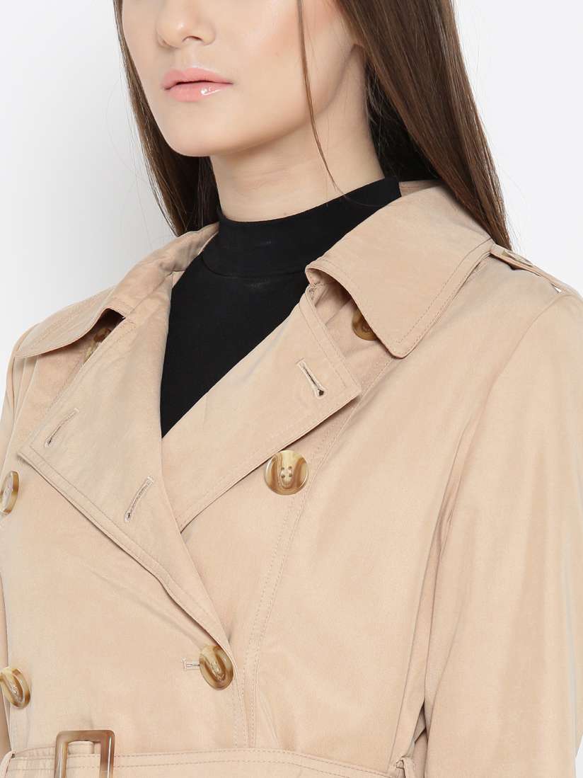 Buy FOREVER 21 Beige Longline Trench Coat Coats for Women 2057933 Myntra