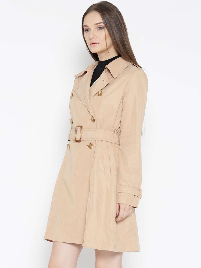 Buy FOREVER 21 Beige Longline Trench Coat Coats for Women 2057933 Myntra