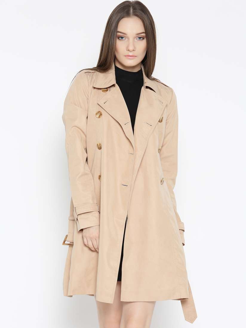 Buy FOREVER 21 Beige Longline Trench Coat Coats for Women 2057933 Myntra