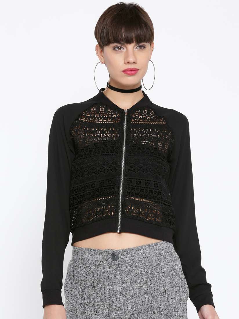 Black lace jacket forever 21 discount