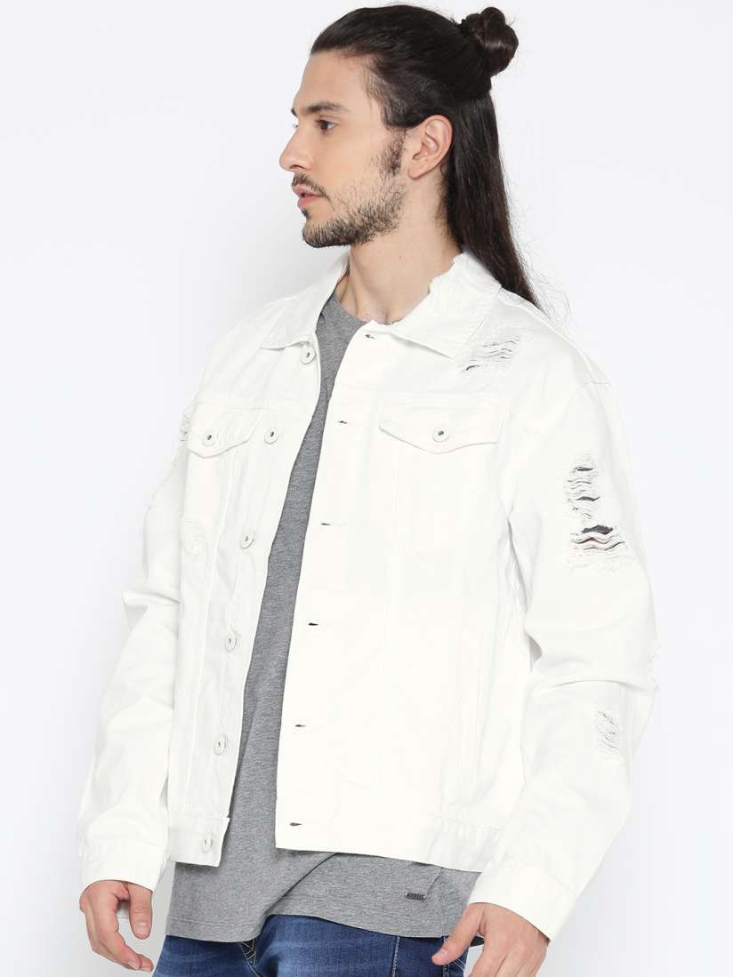 Forever 21 white denim jacket discount
