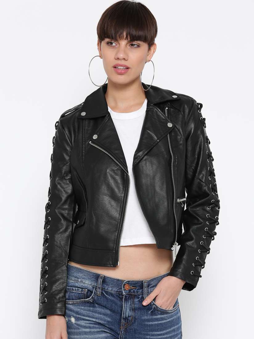 Forever 21 cropped leather jacket shop
