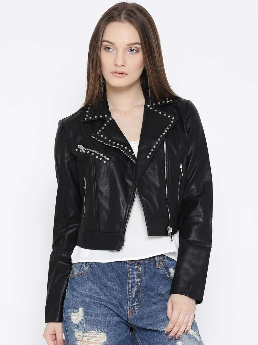 Studded leather jacket forever 21 discount