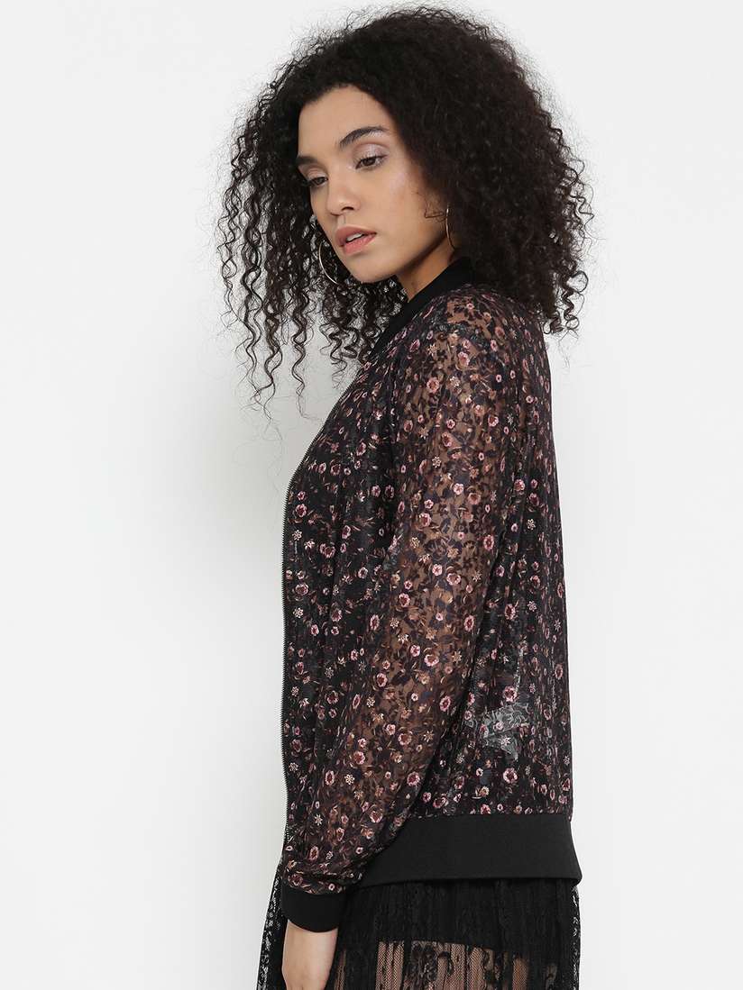 Forever 21 Sequin Bomber Jacket FOREVER 21 Women Black