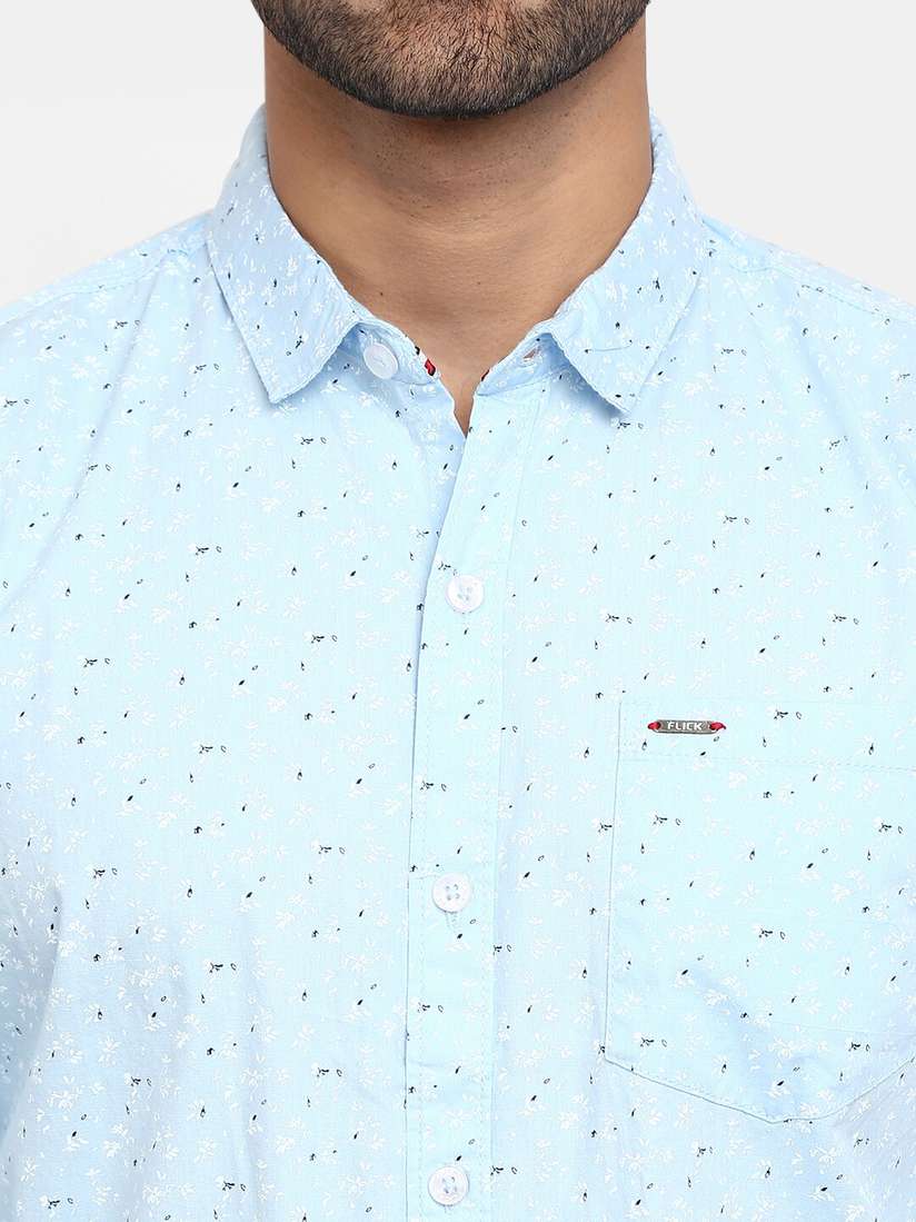 Buy V-Mart Men Blue Printed Cotton Casual Shirt Shirts for Men