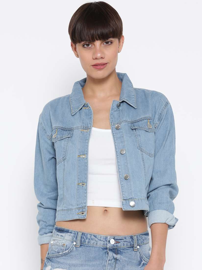 Forever 21 cropped denim jacket best sale