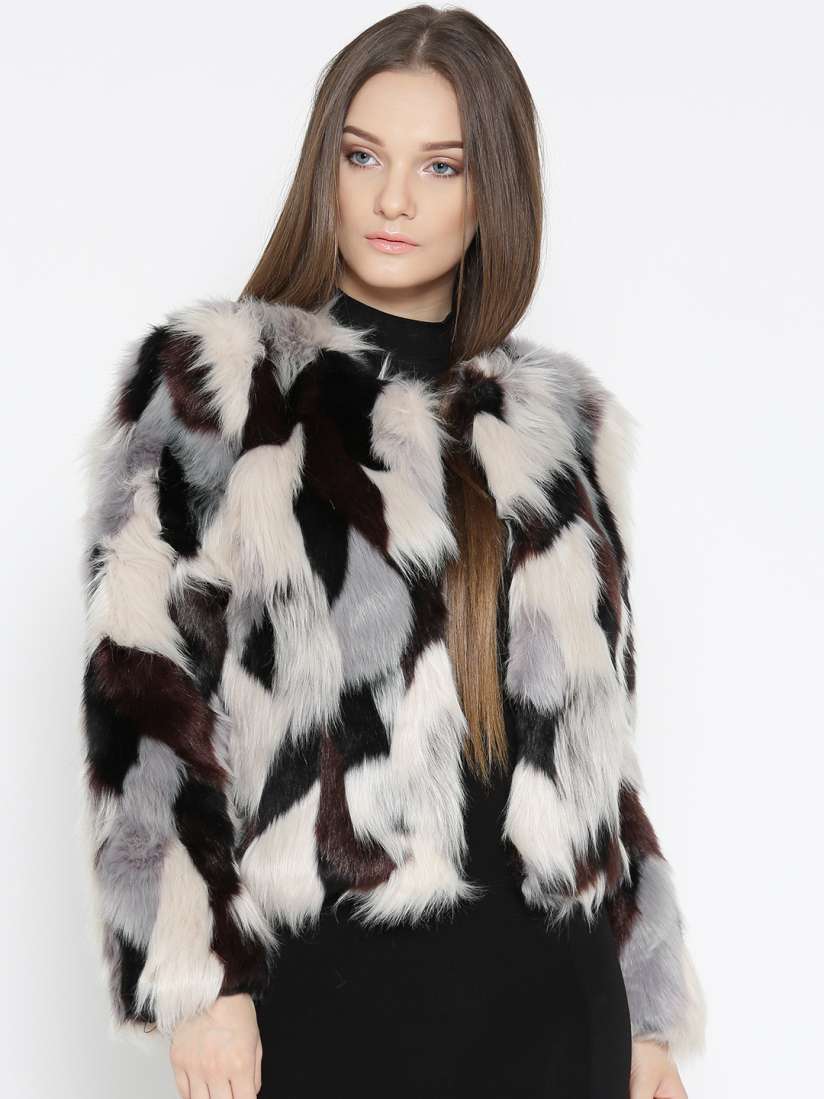 Grey faux fur vest forever 21 top